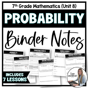 Preview of Probability - 7th Grade Math Binder Notes Unit Bundle
