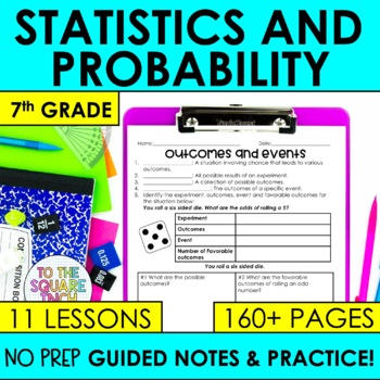 Preview of 7th Grade Statistics, Probability and Data Guided Notes and Activities