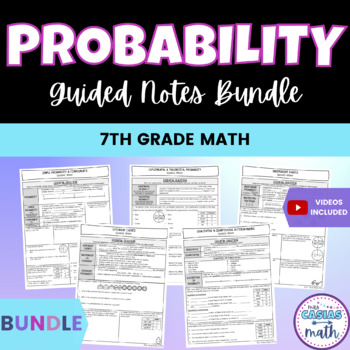 Preview of Probability 7th Grade Math Guided Notes Lessons BUNDLE