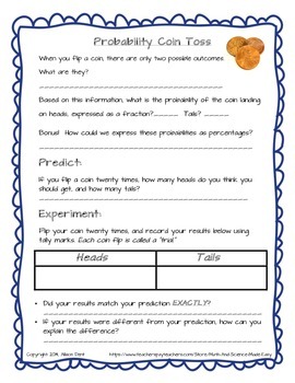 Preview of FREE Probability Activity: Coin Toss!