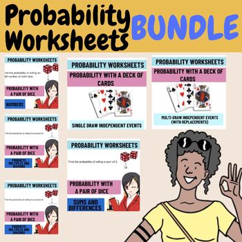 Preview of Probability BUNDLE : Pair of Dice , Deck of Cards worksheet