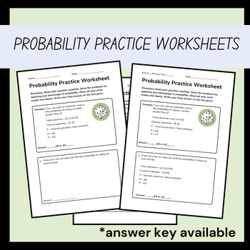 Preview of Probability Basic Operations Math Worksheets for Grade 7