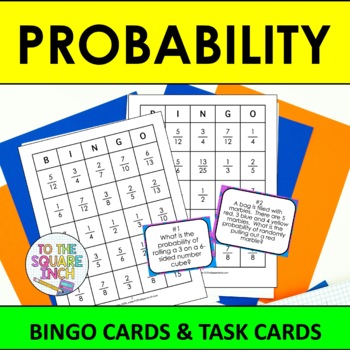 Preview of Probability Bingo Game Activity | Task Cards | Class Activity