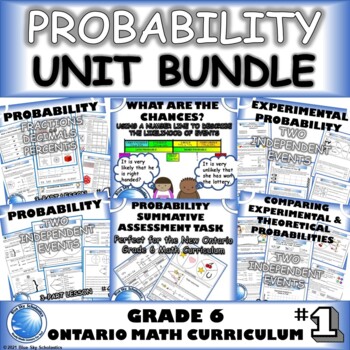 Preview of Probability Unit Bundle - NEW 2020 Ontario Math Curriculum Grade 6