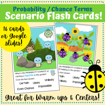 Preview of Probability & Chance Scenario Flash Cards - Certain Likely Unlikely Impossible