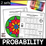Probability Color by Code Worksheets - Theoretical Probabi