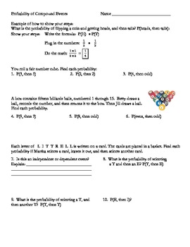 28 Probability Worksheet 6 Compound Answers - Worksheet Resource Plans