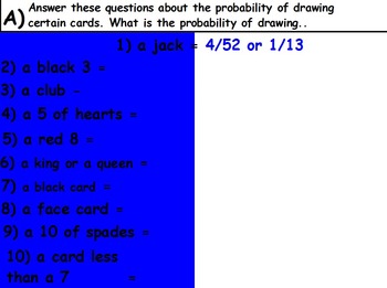 Preview of Probability - Deck of Cards Part 1 (SMART BOARD)
