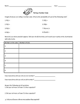 Probability - Rolling the Dice Experiment (worksheet Included) (POWERP –  Engaging Einsteins