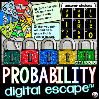 Preview of Probability Digital Math Escape Room Activity