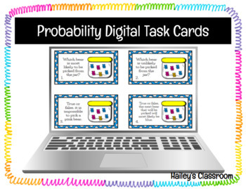 Preview of Probability Digital Task Cards- Google Slides