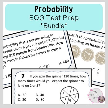 Preview of Probability EOG Review *BUNDLE* | Grade 7 Math | Test Prep