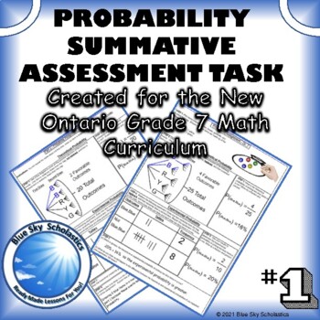 Preview of Probability End of the Unit Summative Assessment Task for Grade 7