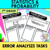 Statistics and Probability Error Analysis Tasks | 7th Grade Math