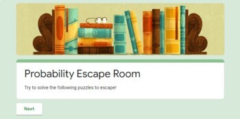 Preview of Probability Escape Room- Virtual or In person- NO PREP lesson with solutions!