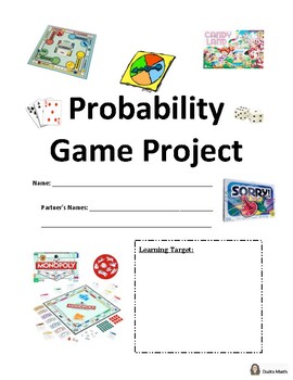 Preview of Probability Game Design Project Packet NO PREP Performance Task with Rubric
