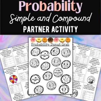 Preview of Probability Game- Simple and Compound Probability- Partner Activity