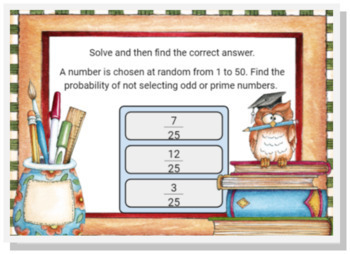 Probability | Grades 6-9 | Easel Self Checking Activity by Linda McCormick