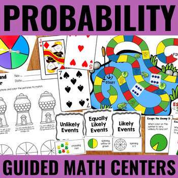 Preview of Probability Guided Math Centers | Probability Activities