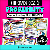 Probability Guided Notes | 7th Grade CCSS | Simple & Compo