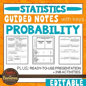 Preview of Probability - Guided Notes, Presentation, and Interactive Notebook Activities
