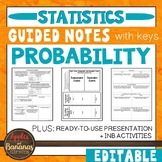 Probability - Guided Notes, Presentation, and Interactive 