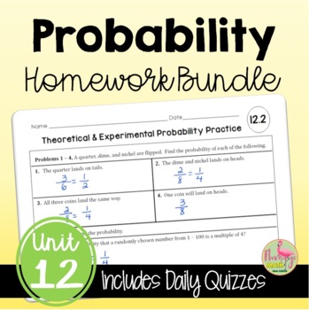 Preview of Probability Homework (Algebra 2 - Unit 12)