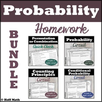 Preview of Probability Homework Bundle | Digital and Print