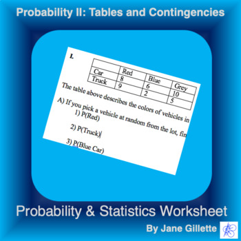 Preview of Probability II: Tables and Contingencies