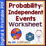 Probability Independent Events Worksheet