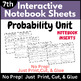 Probability Interactive Notebook Sheets Bundle 7th Grade Math Probabilites