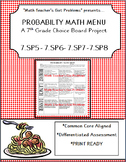 Probability Math Menu: A Choice Board Project