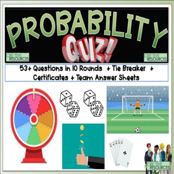 Preview of Probability Math Quiz - Middle School