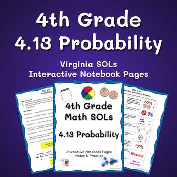Preview of Probability Math SOL 4.13 Interactive Notebook
