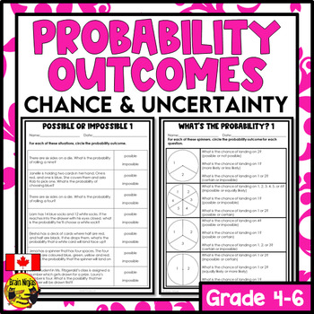 probability math worksheets by brain ninjas teachers pay teachers