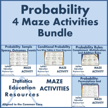 Preview of Probability Maze Activities Bundle (4 Activities) (Common Core Aligned)