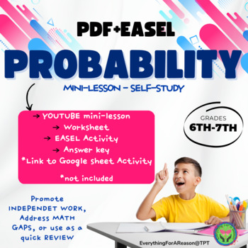 Preview of Probability Mini-lesson and Worksheet PDF+ EASEL