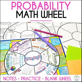 Preview of Probability Doodle Math Wheel Guided Notes and Practice