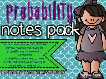Preview of Probability Notes- Pack of TEN!