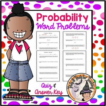 Preview of Probability Word Problems Worksheet Odds Quiz and Answer Key