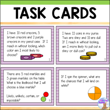 probability worksheets activities by the teaching rabbit