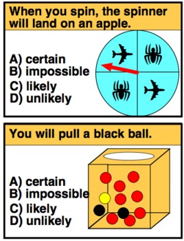 Preview of Probability Practice Cards and Worksheets