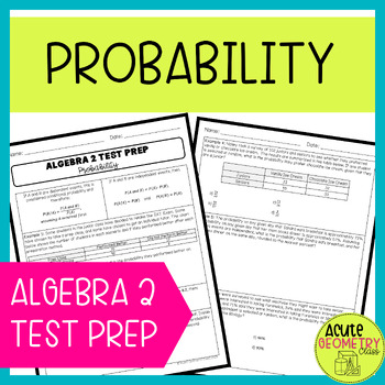 Preview of Probability Practice Worksheet - Algebra 2 End of Year Review Test Prep