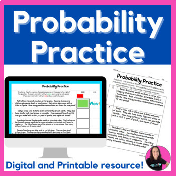 Preview of Probability Practice with Tree Diagrams - Digital and Printable Activity