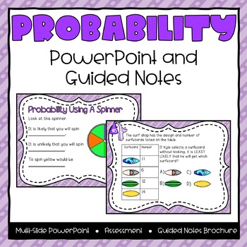 Preview of Probability Powerpoint & Guided Notes - Third Grade