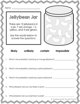 Probability: Print & Go! worksheets, activities, lessons, and assessments