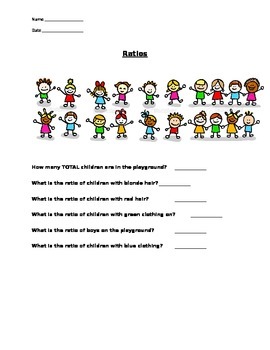 Preview of FREE - Ratios of Children Worksheet - FREE