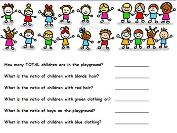 Preview of Probability - Ratios of School Children (worksheet Included) (POWERPOINT)