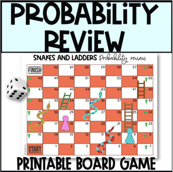 Preview of Probability Review Snakes and Ladders Printable Board Game