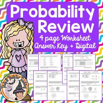 Preview of DIGITAL Math Probability Review Word Problems + Answer Key Distance Learning